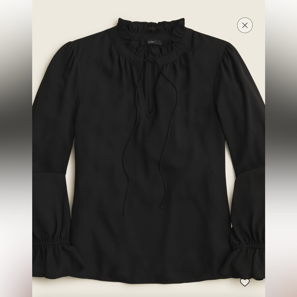 Drapey ruffle tie-neck top